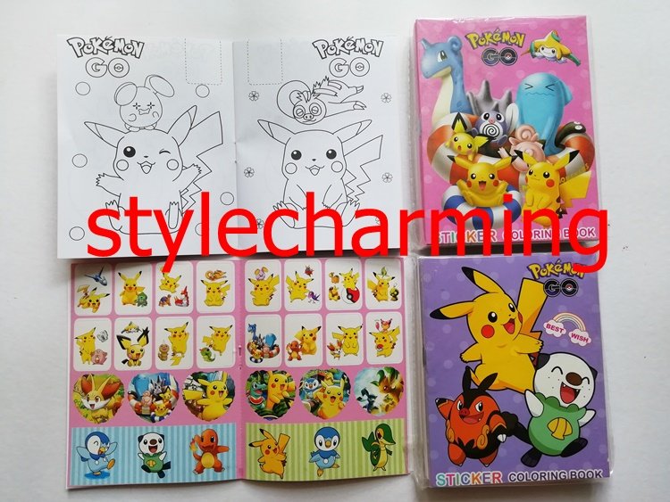10.5cm x 14cm pokemon pikachu sticker coloring colouring books buku mewarna