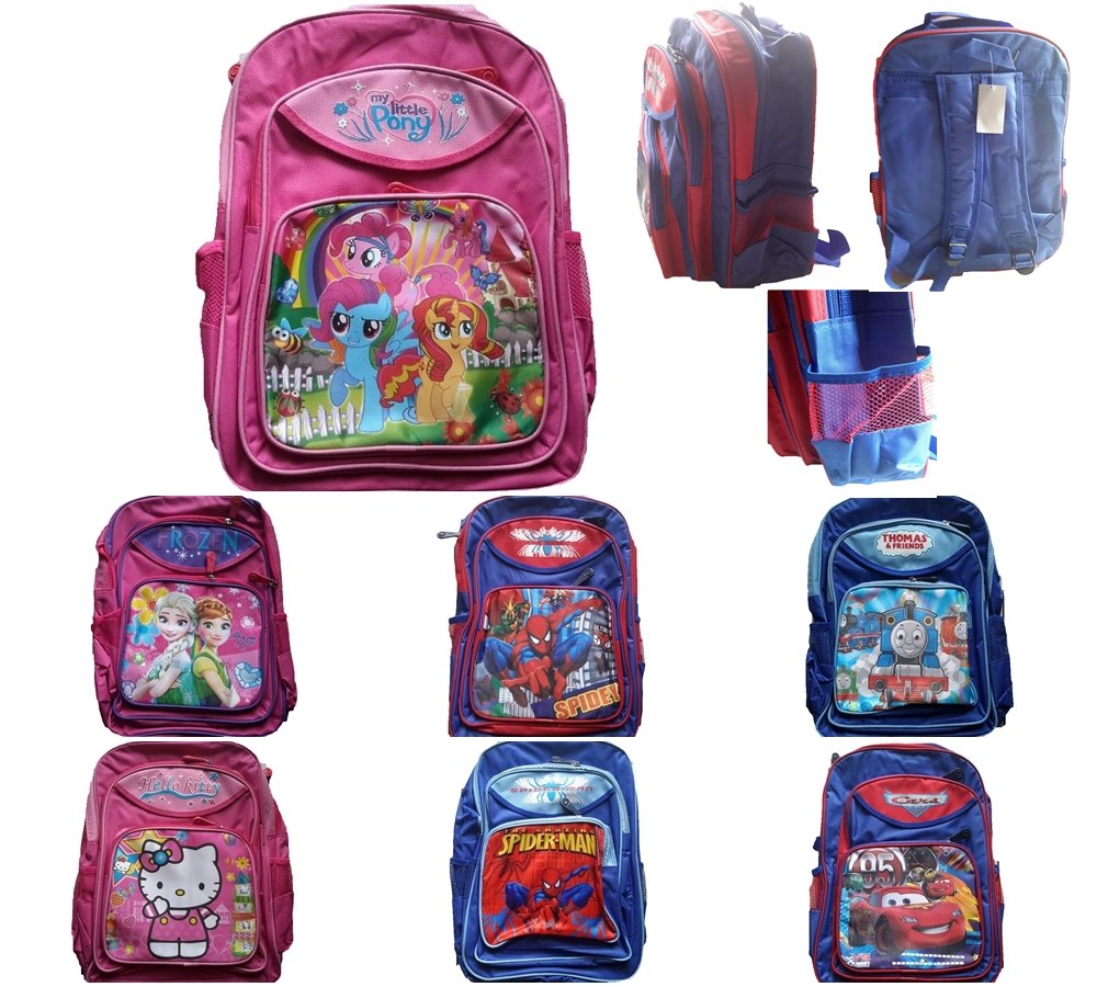 16inch kids school bag backpack spiderman frozen elsa anna hello kitty cars pony