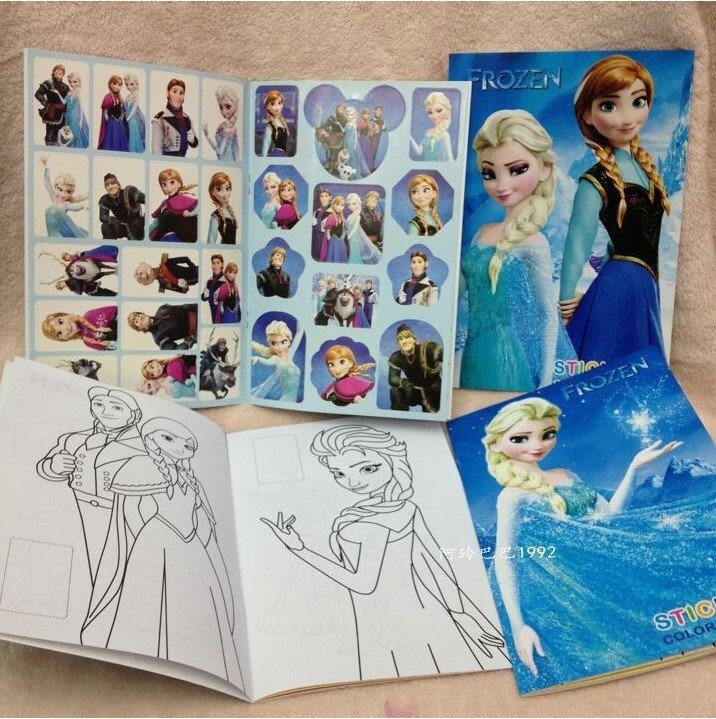 21x14cm (m) stickers coloring colouring books buku mewarna