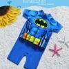 2801 boy girl kids floating swimming suit baju renang swimwear + cap batman