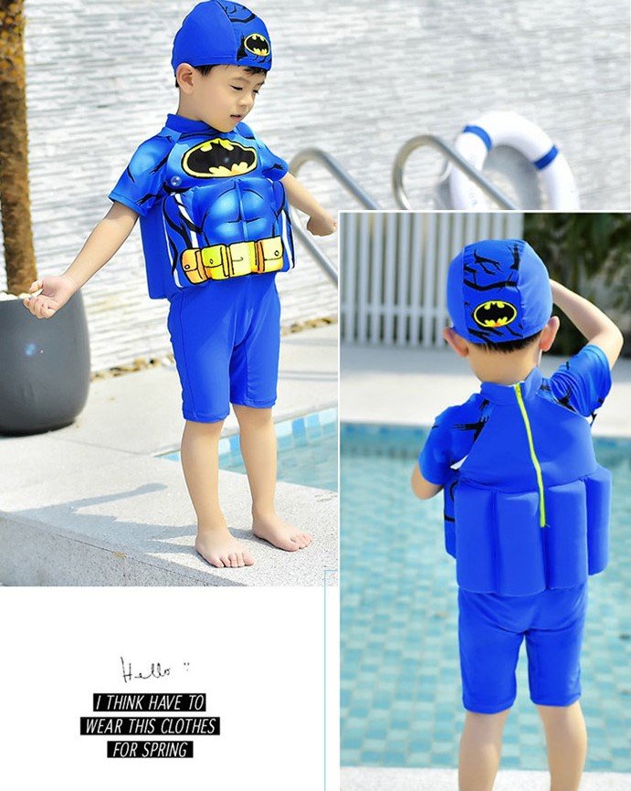 2810 Boy Girl Kids Floating Swimming Suit Baju Renang Swimwear + Cap - CAT M , L , XL