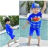 2809 Boy Girl Kids Floating Swimming Suit Baju Renang Swimwear + Cap - CARS