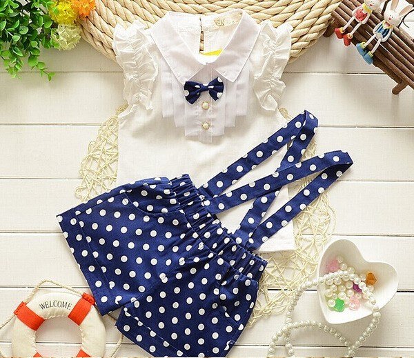 [ready stock] 2pcs cute girl korean jumpsuit set blue