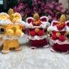 handmade crochet cny edition lion dance amigurumi patung doll decoration gift stuffed present hadiah