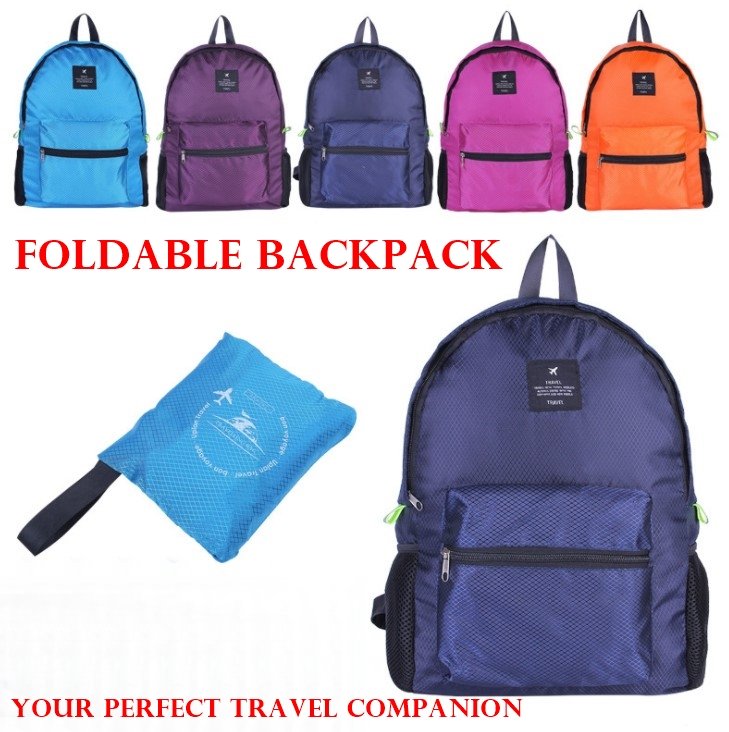 [ready stock] new 35l light weight waterproof foldable portable happy travel packs backpack bag beg