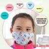 3d kid children cotton washable mask + free 2pcs pm2.5 filter