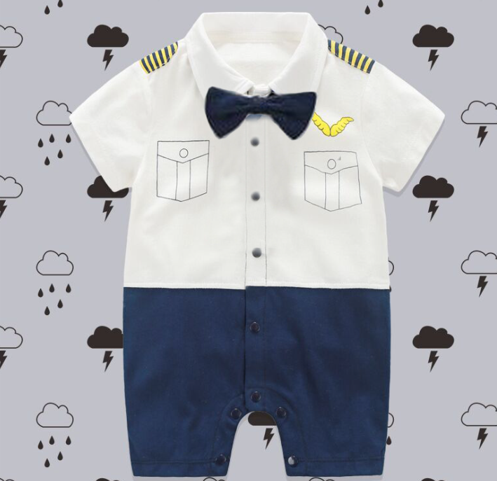 [ready stock] baby boy mr pilot romper short sleeves size 80 , 95