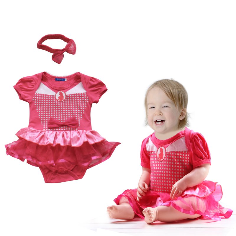 >rm15 corner< baby girl romper dress + headband