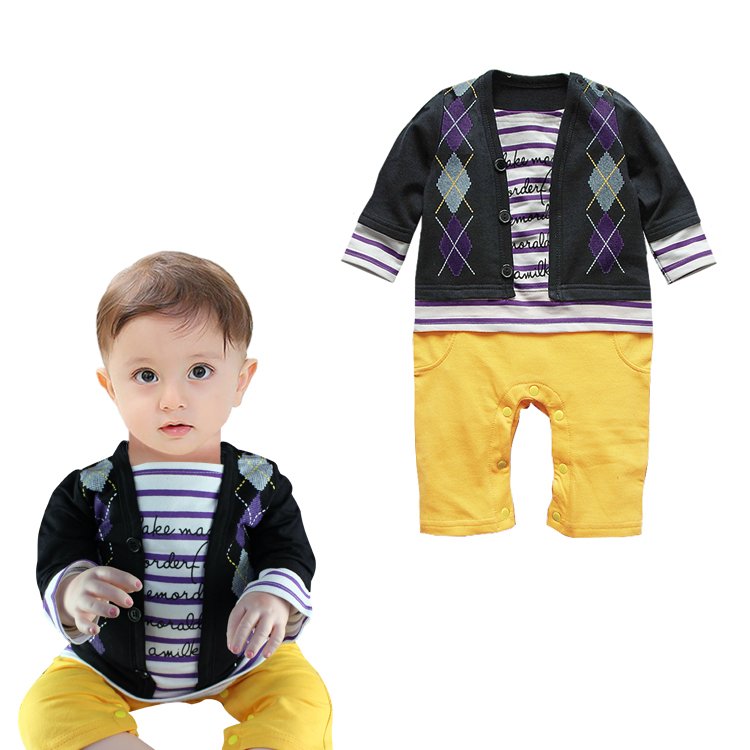 >rm15 corner< boy suit romper 11233