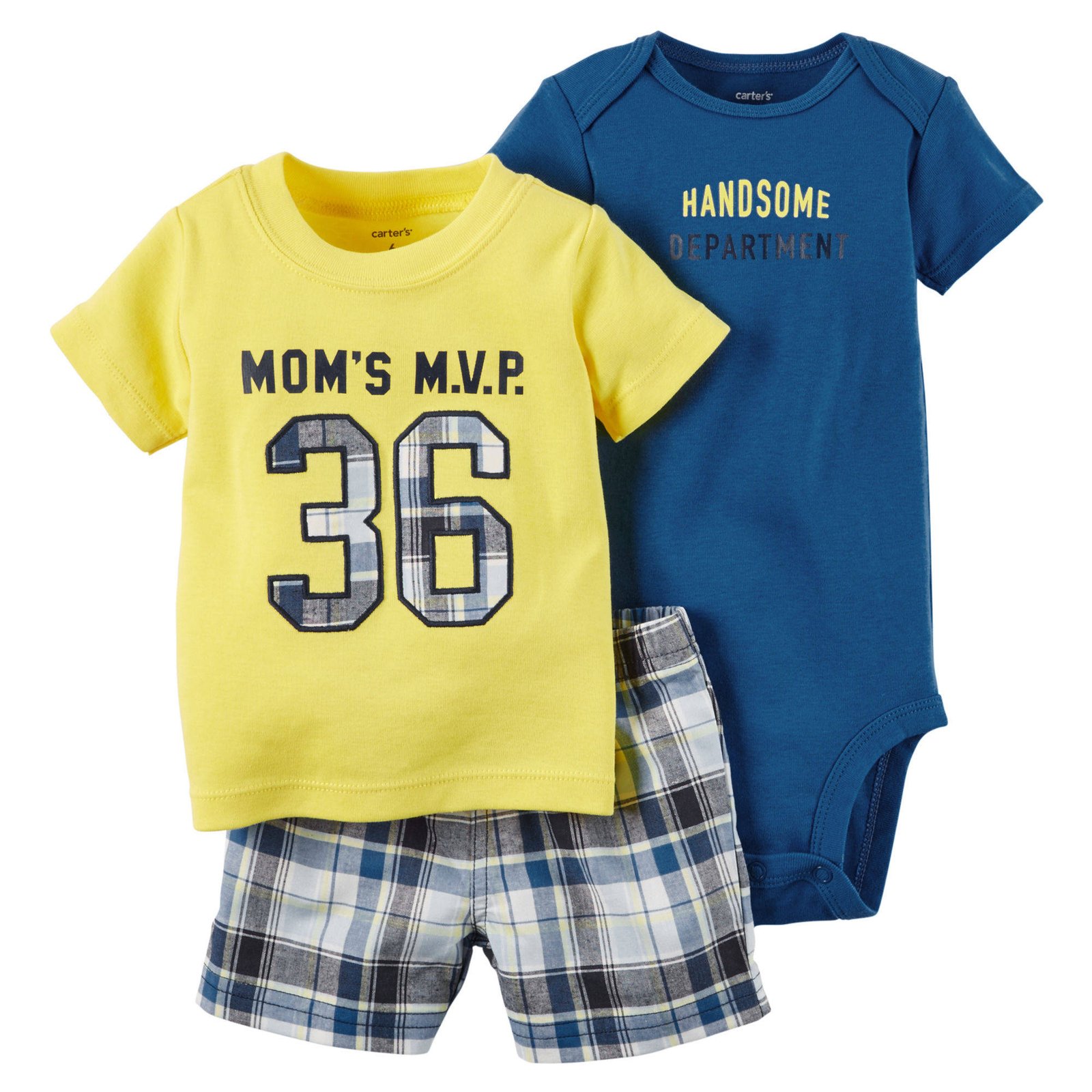 carters baby boy romper & pant set 3in1 #mom's m.v.p