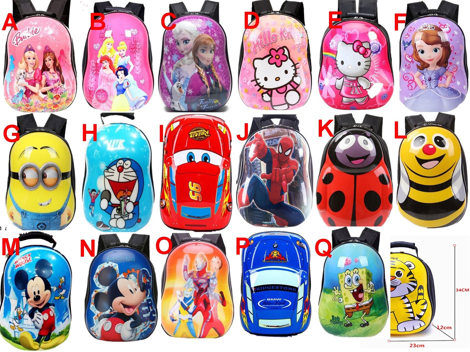 Cartoon CARS MCQUEEN, MICKEY Bag Backpack Hard shell (13inch)