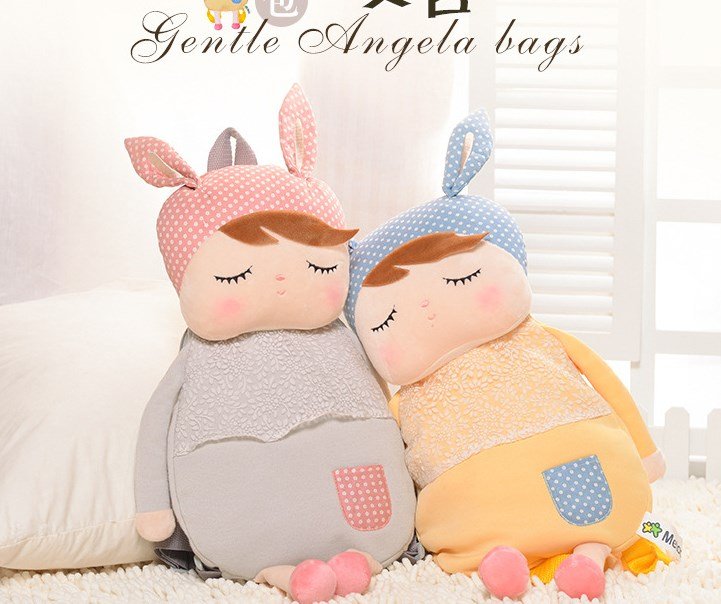 cute softplush metoo angela sleeping bunny rabbit backpack bag