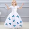 disney cinderella elegance costume dress with butterfly white 130