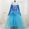 disney princess aurora of sleeping beauty elegance dress blue pretend play costume party birthday gift 120