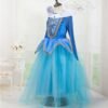disney princess aurora of sleeping beauty elegance dress blue pretend play costume party birthday gift 120