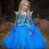 disney princess aurora of sleeping beauty elegance dress blue pretend play costume party birthday gift 120