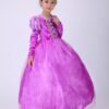 disney princess rapunzel elegance costume dress + free 1 pair sleeve 100 110