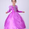 disney princess rapunzel elegance costume dress + free 1 pair sleeve 100 110