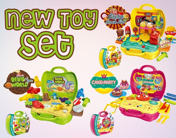 EDUCATION TOYS - Kids Playhouse Suitcase - DINO WORLD, CAKE&PARTY