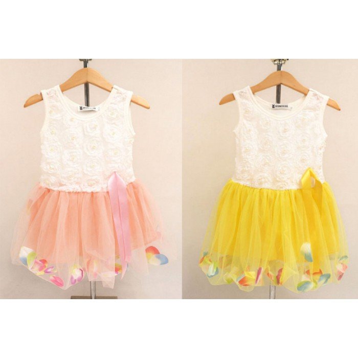 girl dress 77019 (yellow/peach)