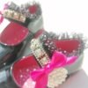 girl elegance shoes black with pearl