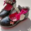 girl elegance shoes black with pearl