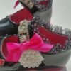 girl elegance shoes black with pearl