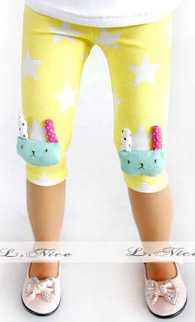 girl legging yellow (3d rabbit pants)