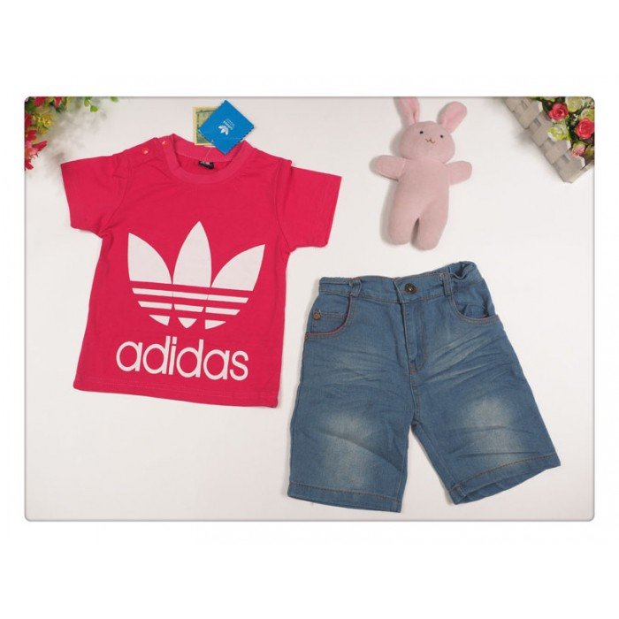 girl set adidas (top + denim jean pant)