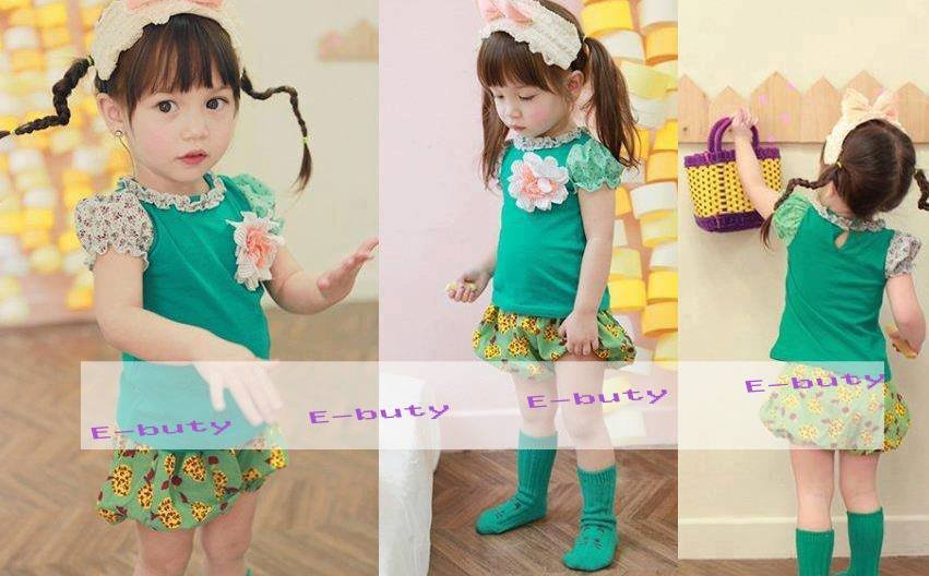 girl set top + pant green
