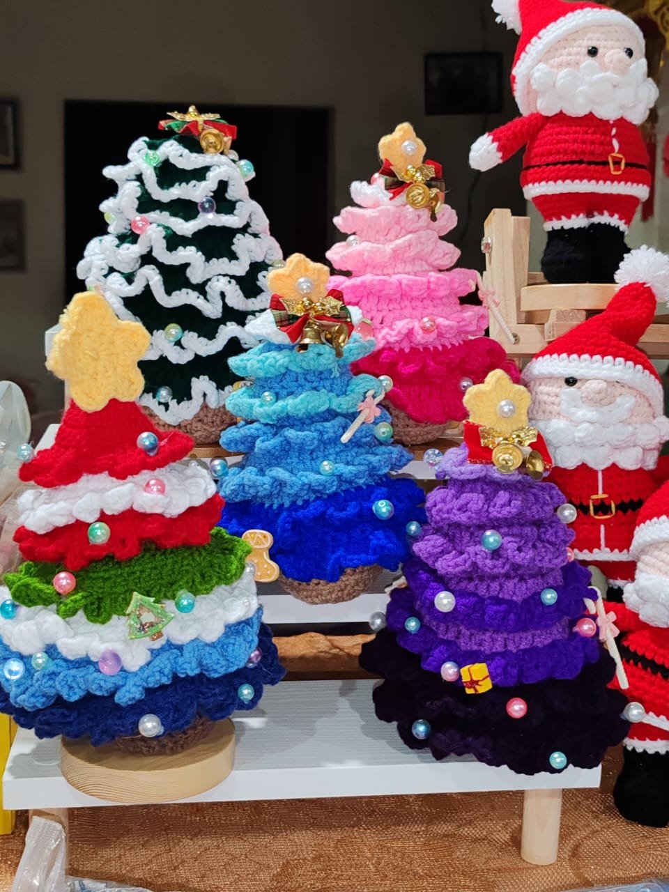 handmade colorful layered christmas xmas tree amigurumi patung doll decoration gift stuffed present hadiah handmade colorful layered christmas xmas tree amigurumi patung doll decoration gift stuffed present hadiah
