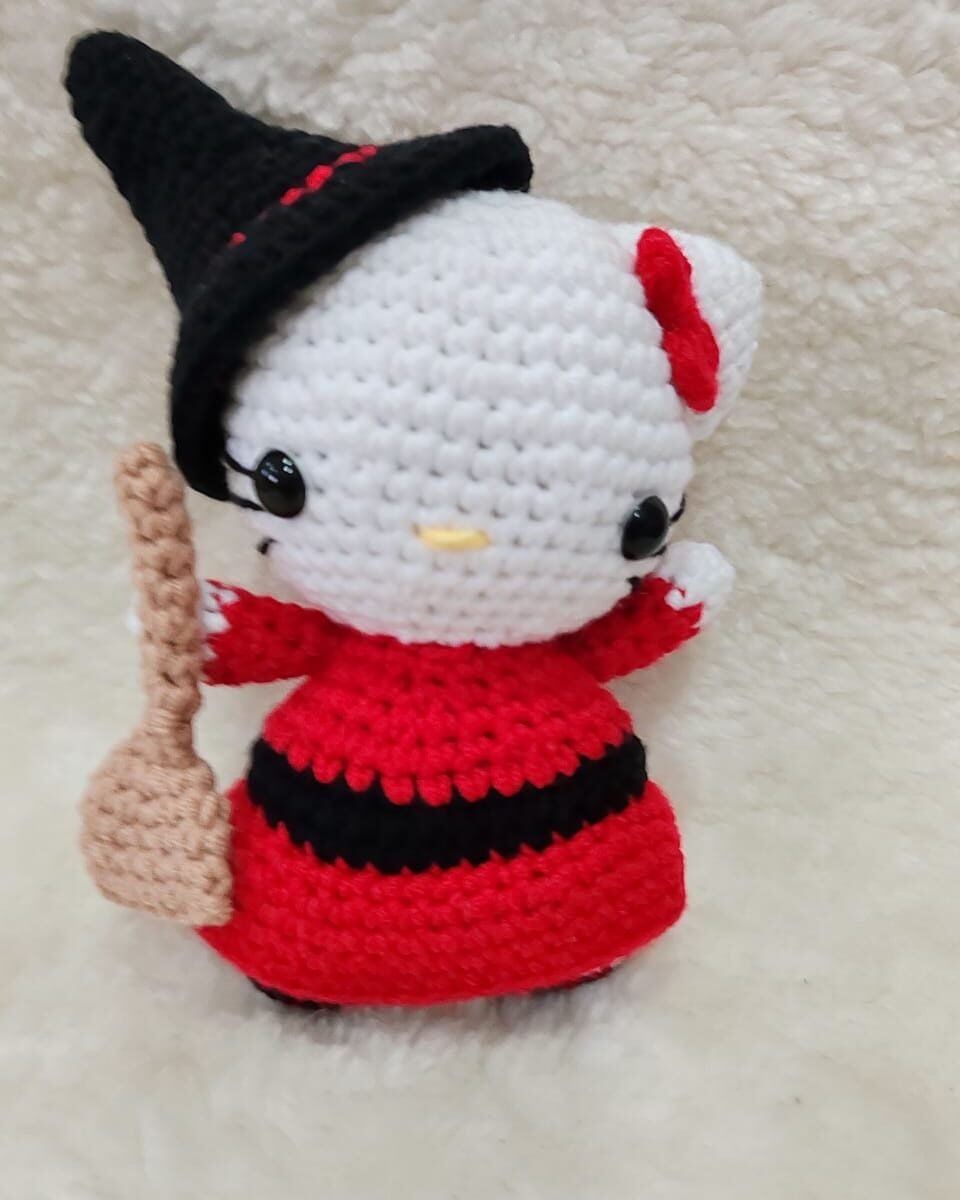 handmade cute halloween hello kitty amigurumi patung doll educational gift set boys girls multicoloured stuffed toy present hadiah