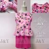 summer casual wear outfit cartoon frozen hello kitty little pony minnie mini skirt peplum set 2pcs(top+skirt) (j&y) size 3m 7y