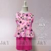 summer casual wear outfit cartoon frozen hello kitty little pony minnie mini skirt peplum set 2pcs(top+skirt) (j&y) size 3m 7y