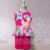 summer casual wear outfit cartoon frozen hello kitty little pony minnie mini skirt peplum set 2pcs(top+skirt) (j&y) size 3m 7y