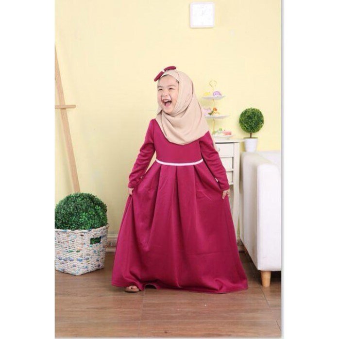 Jubah Dress+Shawl Maroon
