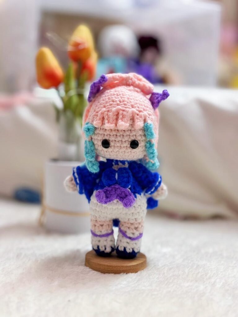 mini version kokomi anime genshin cute handmade crochet amigurumi patung doll toy present hadiah girl boy budak adult birthday