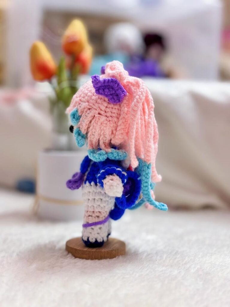 mini version kokomi anime genshin cute handmade crochet amigurumi patung doll toy present hadiah girl boy budak adult birthday