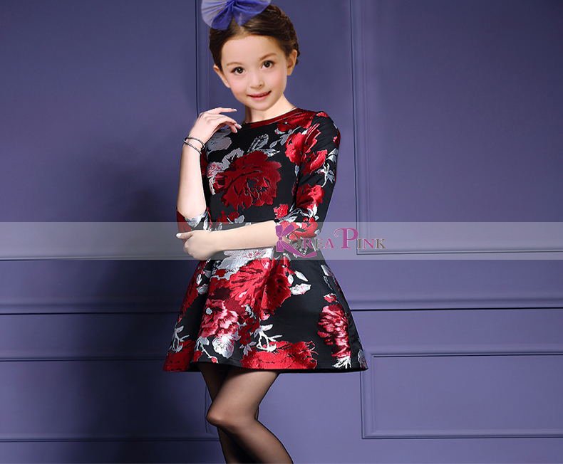 korea pink dress k0393