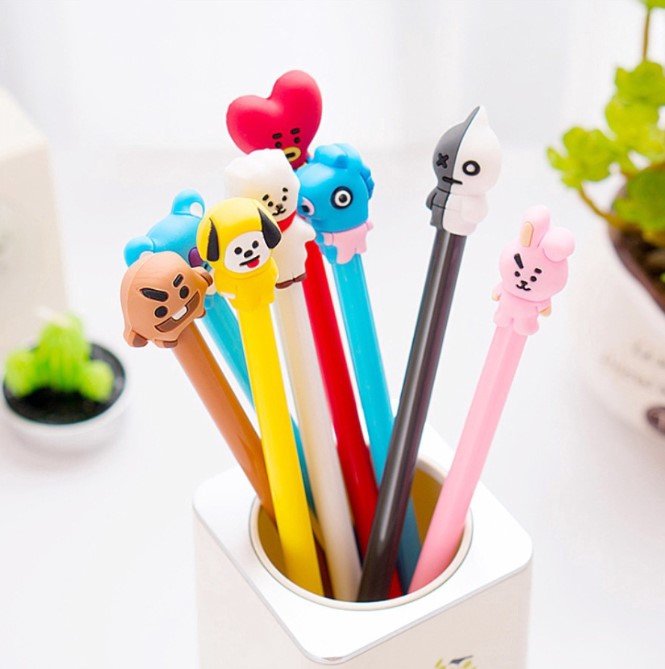 kpop bts bt21 cartoon black ink gel pen kpop bts bt21 cartoon black ink gel pen