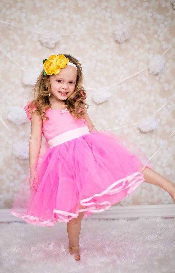 kid girl princess casual wear costume cosplay pretend play pinky dress 110 120