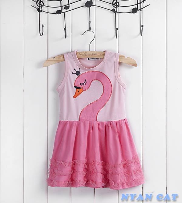kid girl cute swan pinky tutu dress 90 100