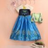 kid girl disney costume cosplay pretend play frozen anna dress + vest (2pcs) 31587 130
