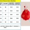 kid girl party costume cosplay pretend play princess dress elegance flower girl dresses red/blue