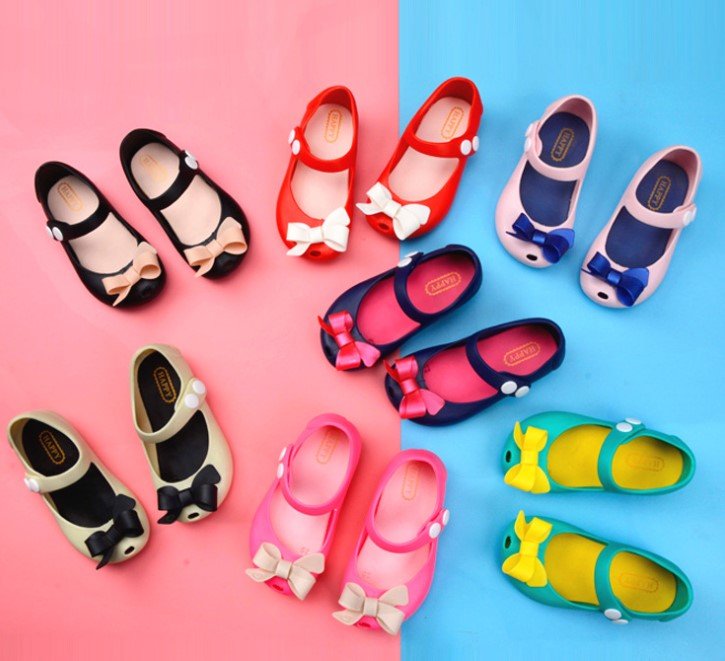 kids cartoon jelly shoes sandal cute bowknot