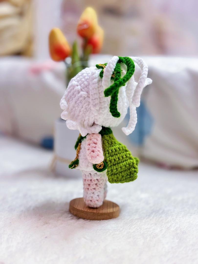 nahida genshin (1) mini version nahida anime genshin cute handmade crochet amigurumi patung doll toy present hadiah girl boy budak adult birthday