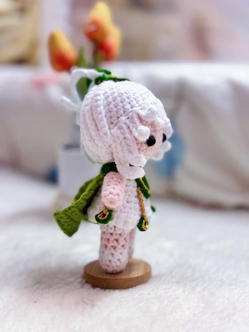 nahida genshin (1) mini version nahida anime genshin cute handmade crochet amigurumi patung doll toy present hadiah girl boy budak adult birthday