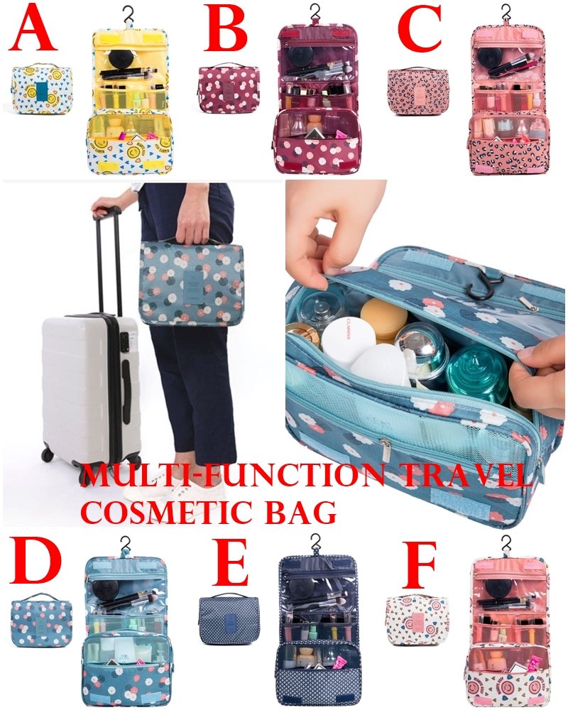 [ready stock] new multi function travel packs folding cosmetic bags handbag bags waterproof hooks wash bags