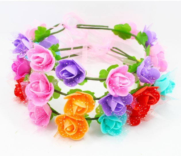 princess flower headband cosplay wedding party girl kids