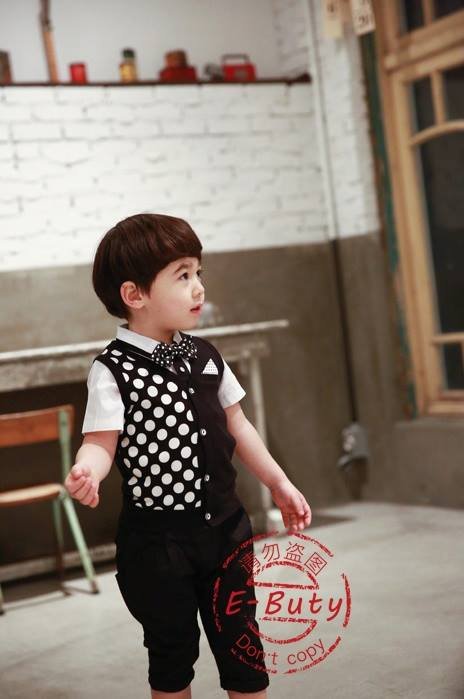 smart boy set top+longpant+bow tie